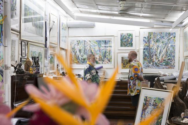 Michael and Tristan in the gallery